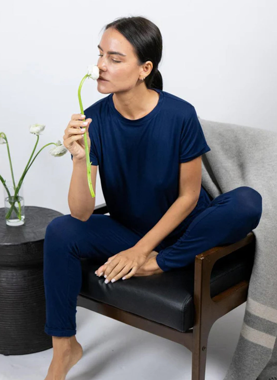 Smooth Separates Navy Taylor Rolled Sleeve Tee