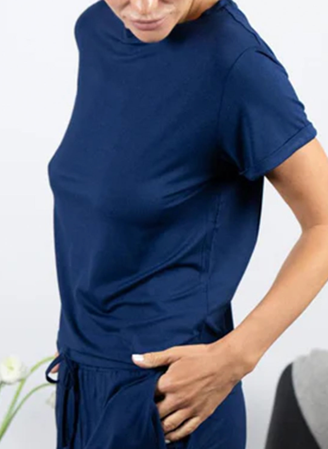 Smooth Separates Navy Taylor Rolled Sleeve Tee