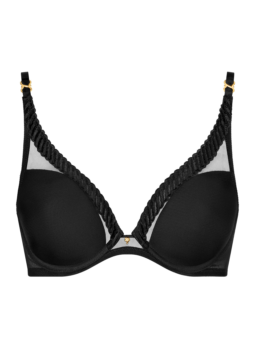 Sheer Emotion Black Triangle Plunge Bra