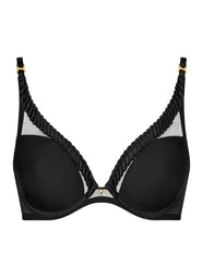 Sheer Emotion Black Triangle Plunge Bra