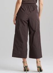 Techno Poplin Dark Brown Cropped Pants