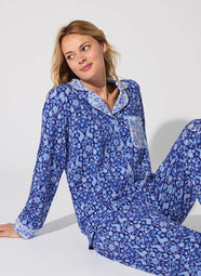 Bloomscape Blue Long Pajama Set