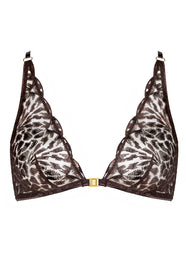 Crazy In Love Satin Brown Non Wire Triangle Bra