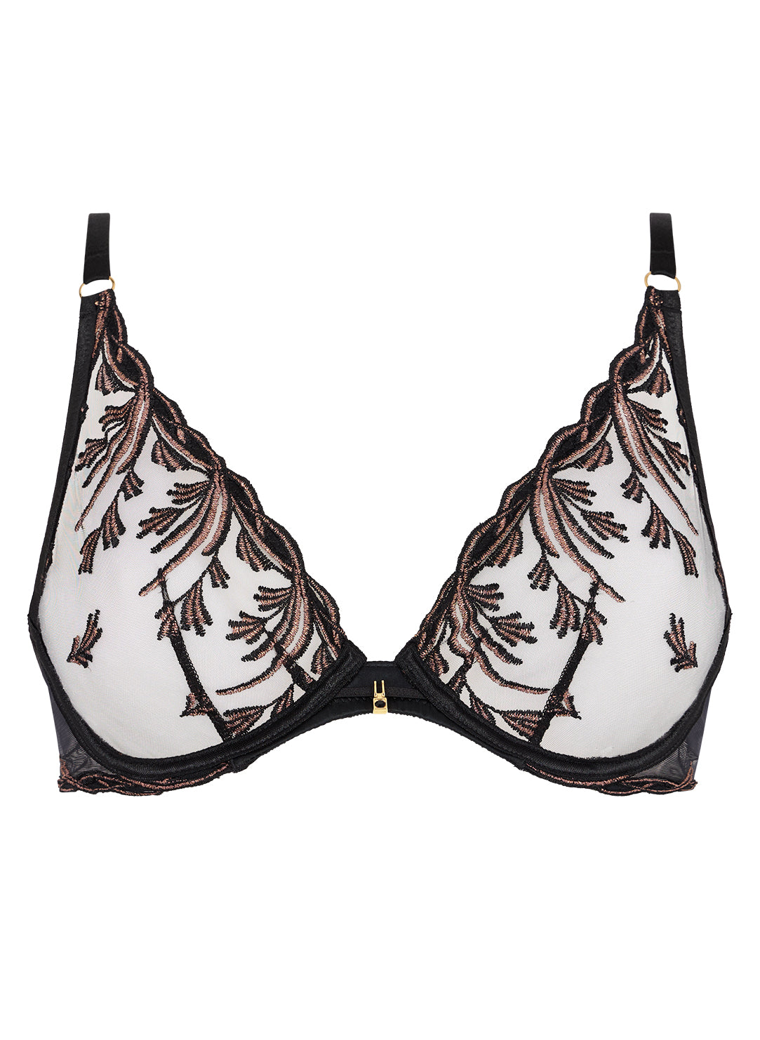Cosmic Romance Black Star Triangle Plunge Bra