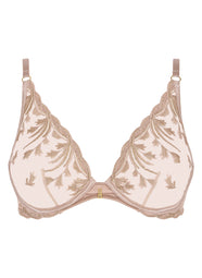 Cosmic Romance Sand Rose Triangle Plunge Bra