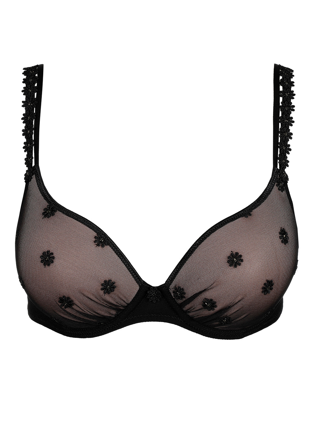 Daisy Black Padded Bra Heartshape