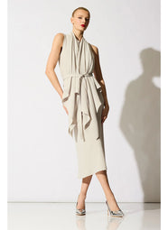 Stretch Crepe Pearl Neck Wrap