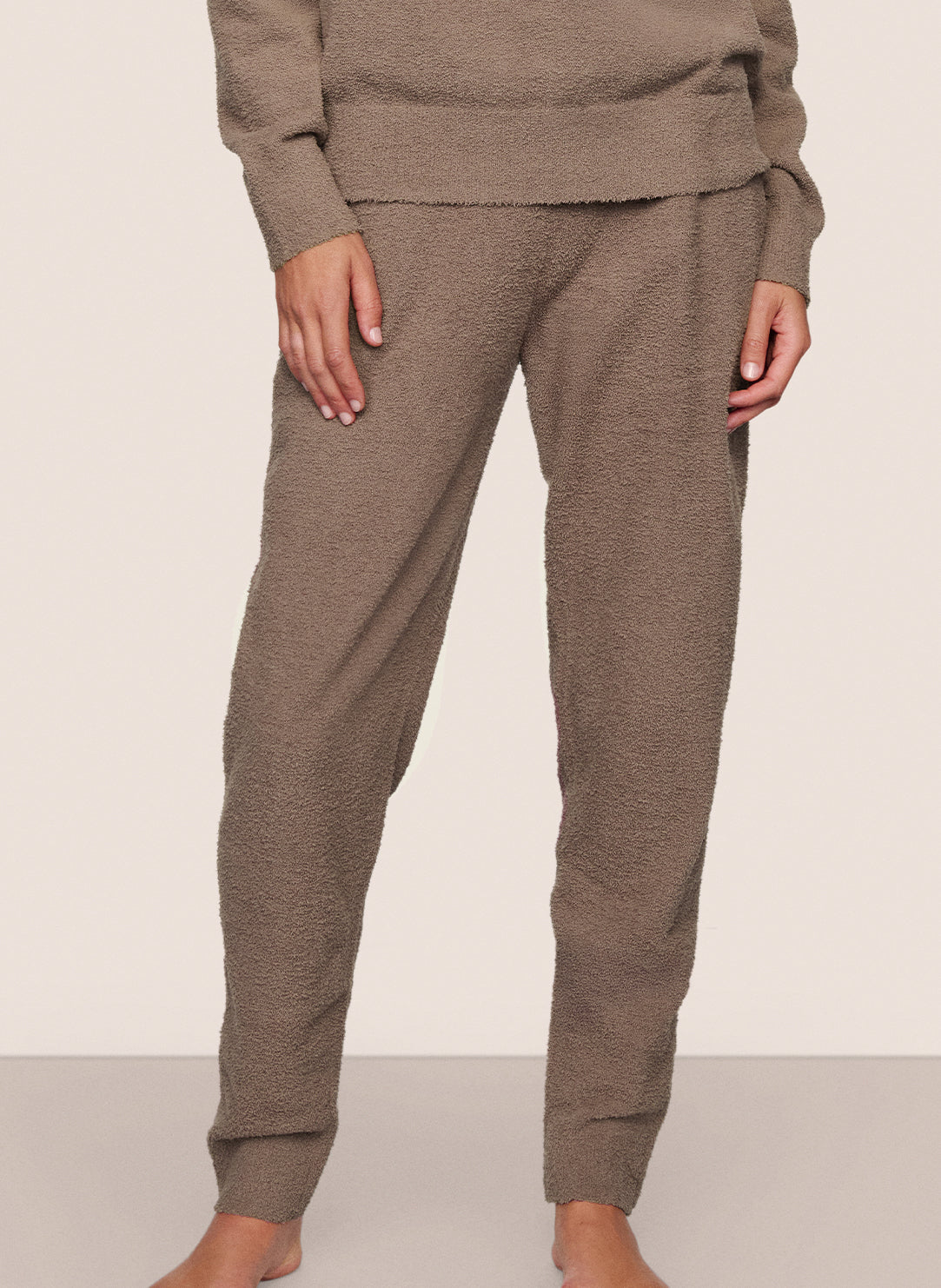 Recycled Boucle Deep Taupe Jogger