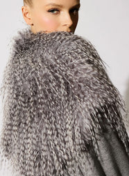 Double Knit Heather Grey Fur Topper