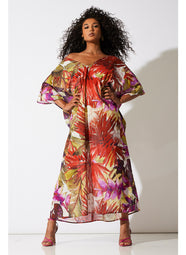 Rainforest Multi Cotton Beaded Caftan