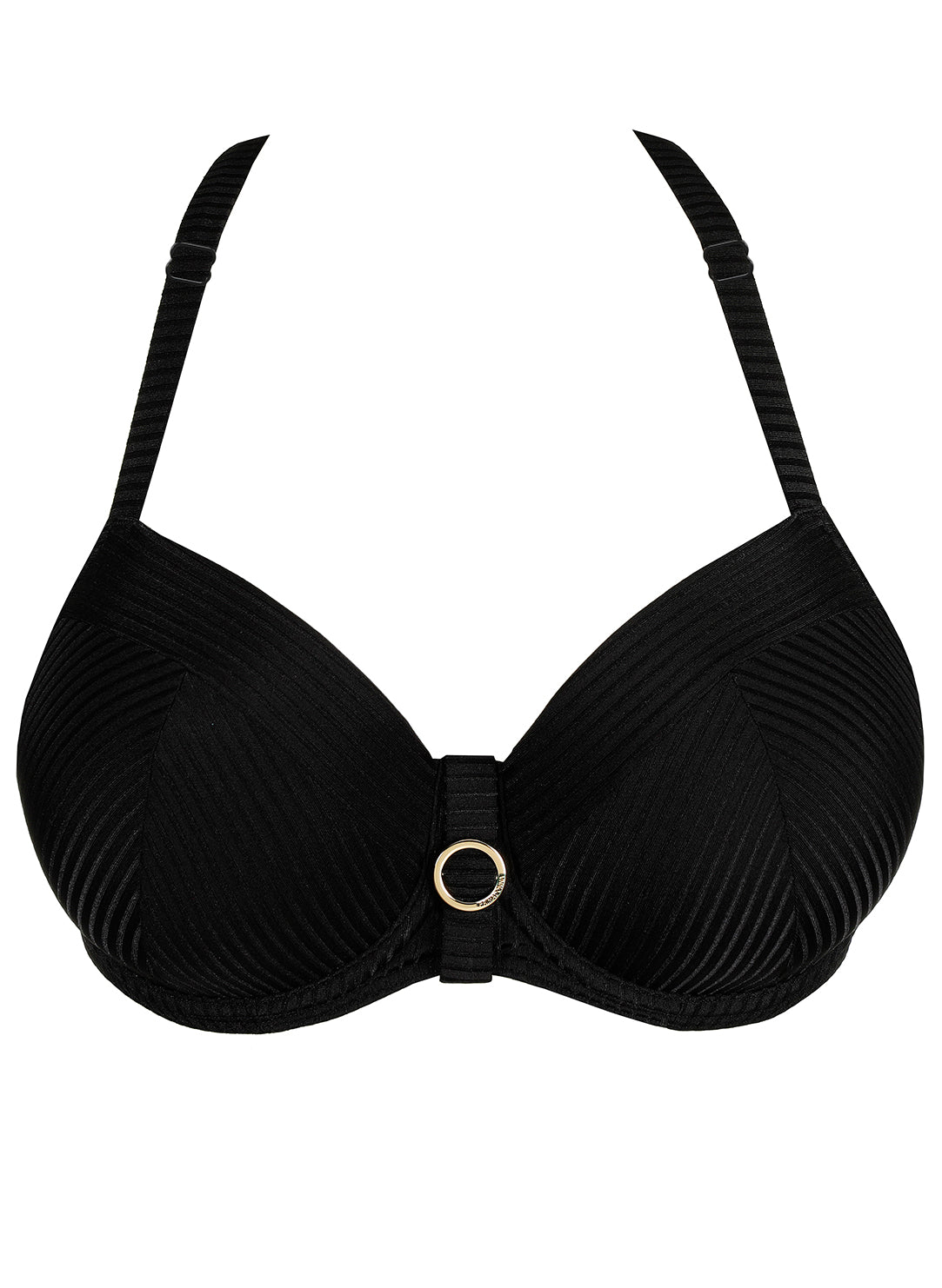 Delray Black Padded Balcony Bikini Top