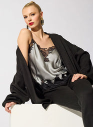 Double Knit Black Side Zip Ankle Pants