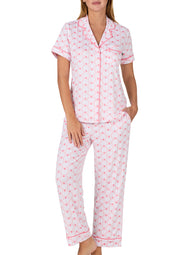 Pearl Shells Pink Short Sleeved Cropped Pajama Set