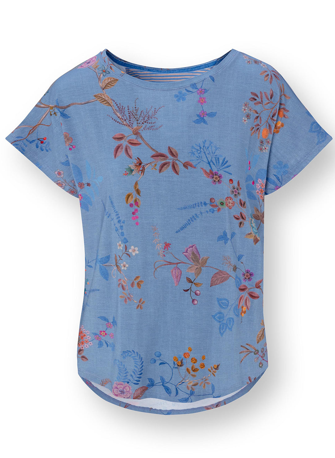 Bodhi Flower Blue Tatum Short Sleeve Top