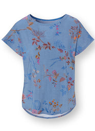 Bodhi Flower Blue Tatum Short Sleeve Top
