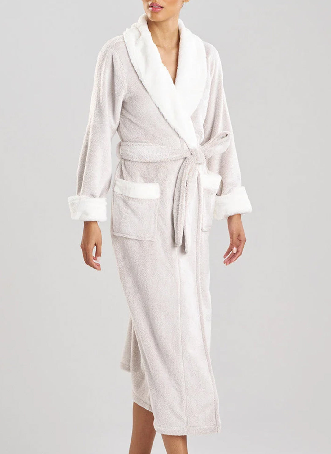 Frosted Faux Fur Cashmere Long Robe
