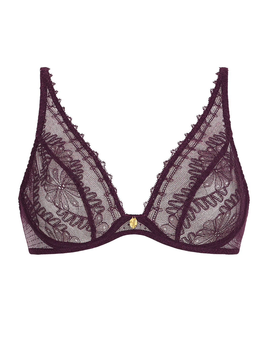 Mystery of Love Plum Triangle Plunge Bra