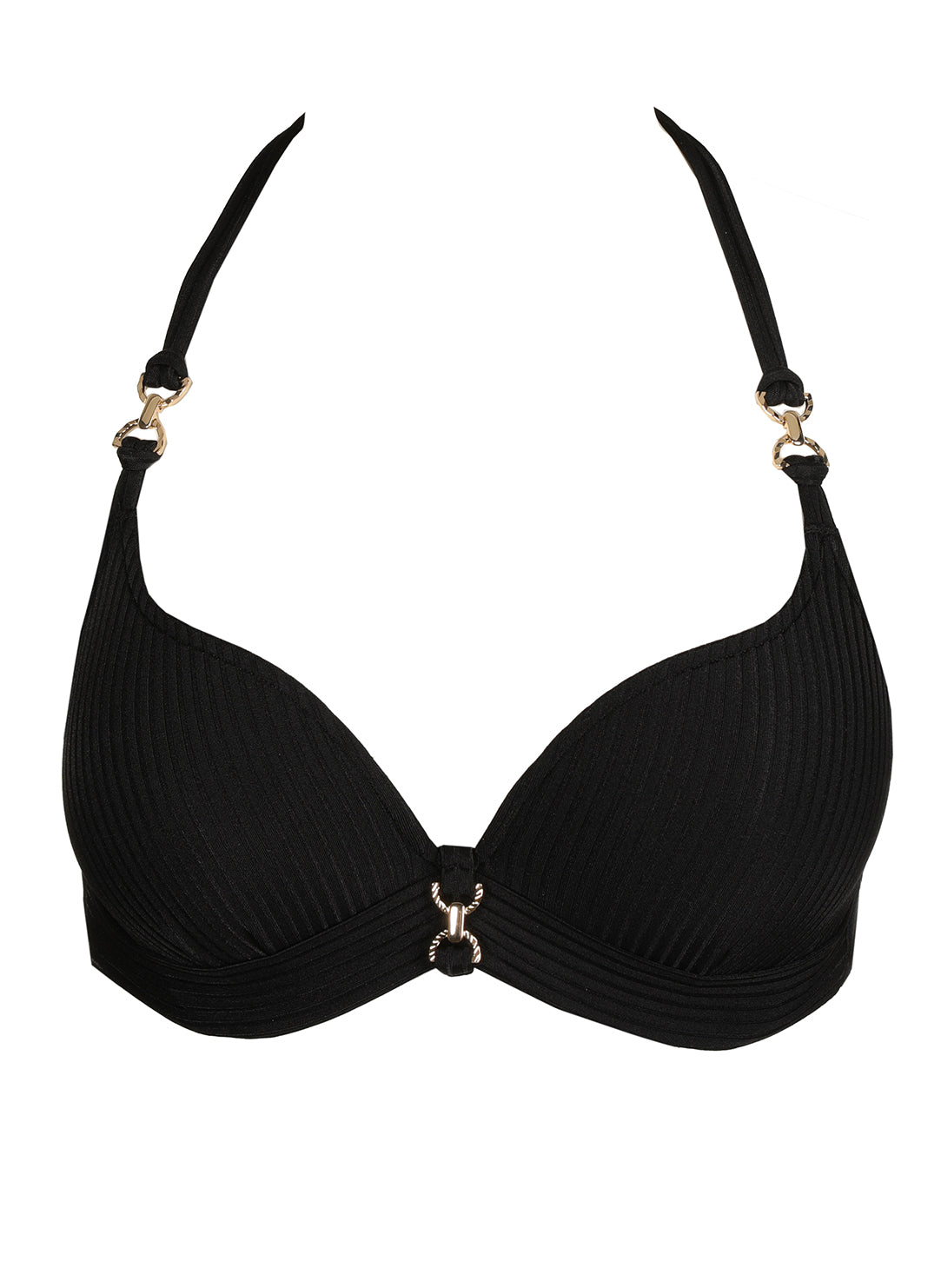 Emly Black Padded Bikini Top Heartshape
