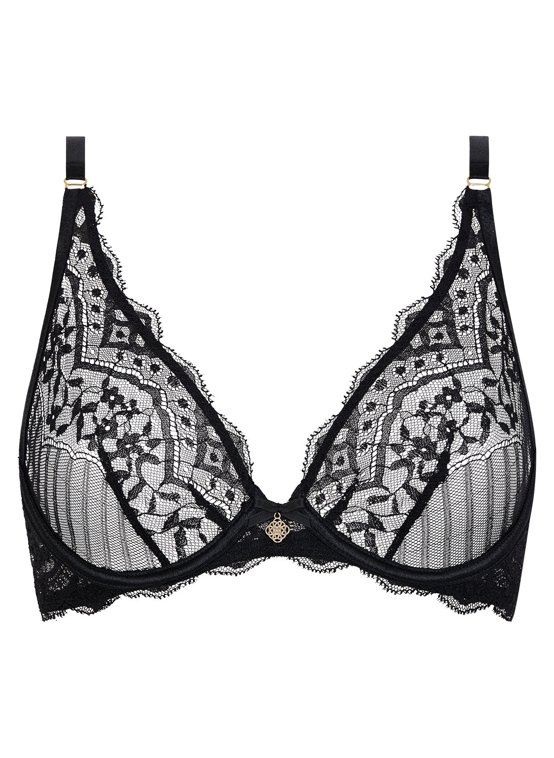 Love Vertigo Black Triangle Plunge Bra
