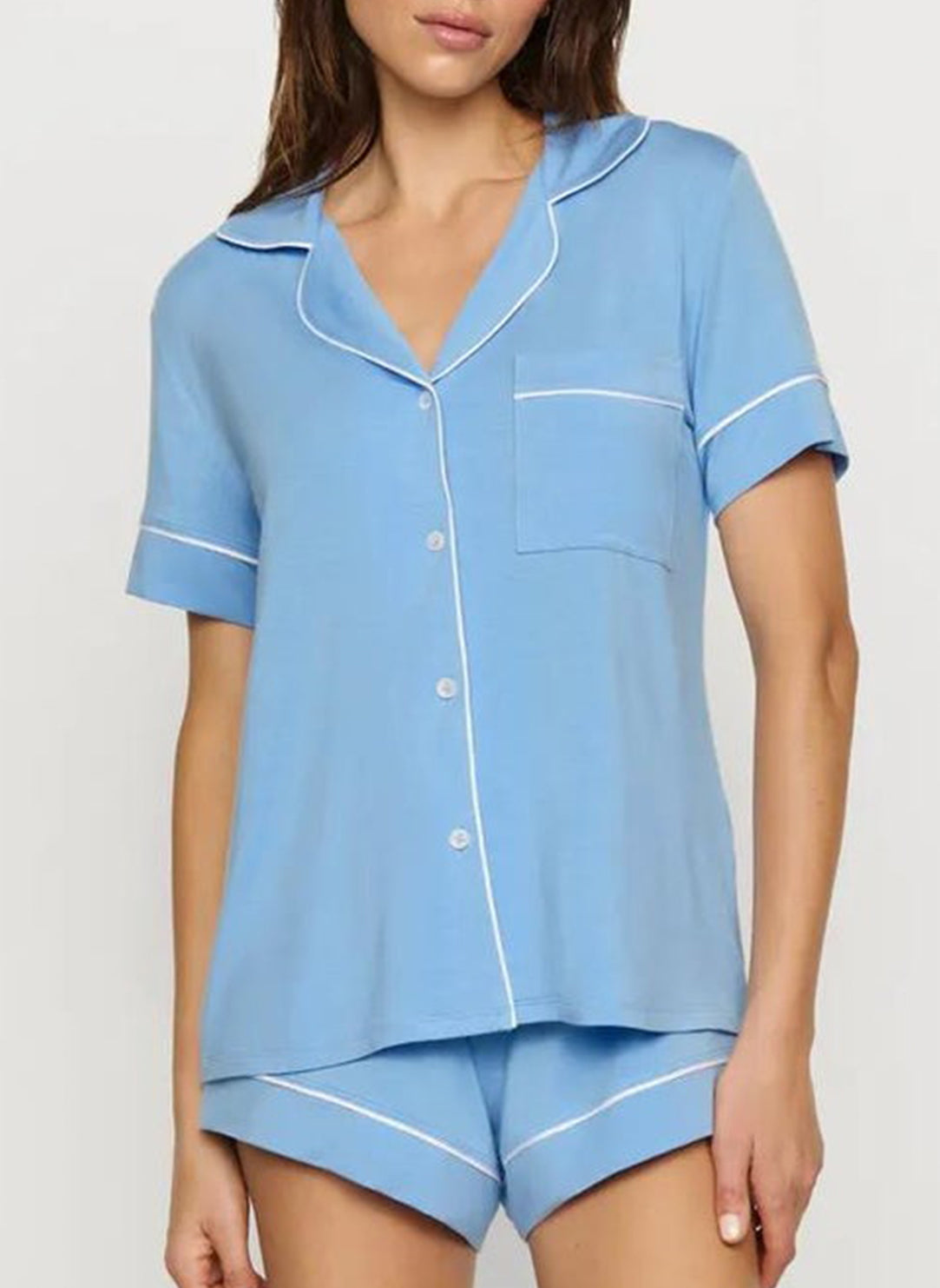 Gisele Summer Blue Relaxed PJ Short Set