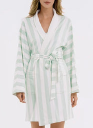 Cabana Stripe Mint Short Robe