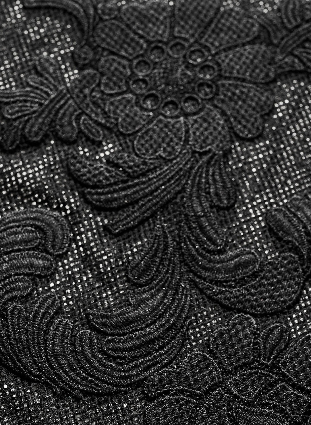 Mesh Black Lace Applique Top