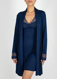 Nora Navy Short Robe