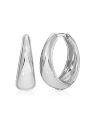 On Point Click Silver Hoop