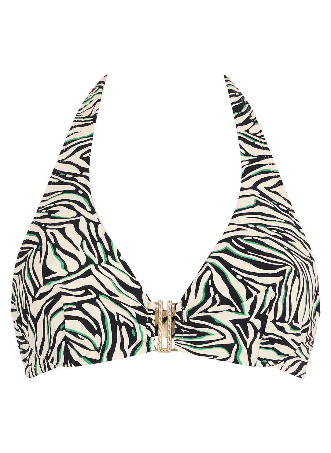 Tropical Splash Wild Stripes Swim Triangle Plunge Top