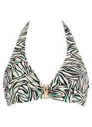 Tropical Splash Wild Stripes Swim Triangle Plunge Top