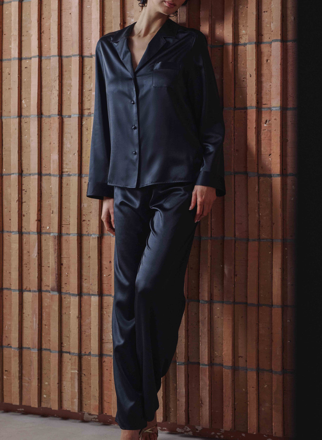 Bonnie Satin Noir Pajama Set