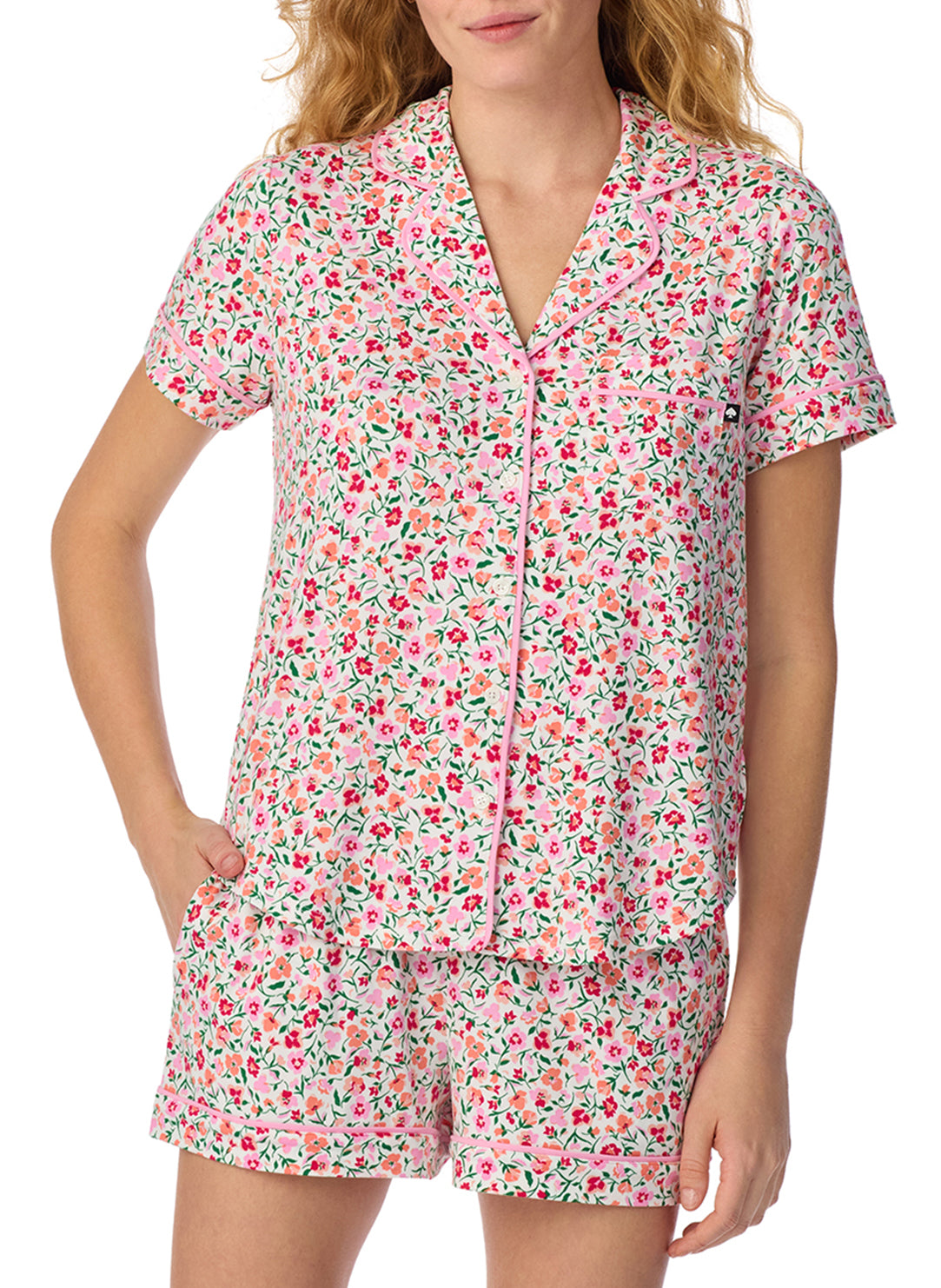 Playful Blooms White Short PJ Set