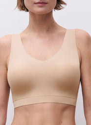 SoftStretch Ultra Beige Padded V-Neck Bralette