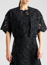 Peony Floral Lace Black Bolero