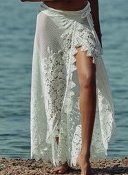 Celeste Dentelle Naturel Lace Long Beach Pareo