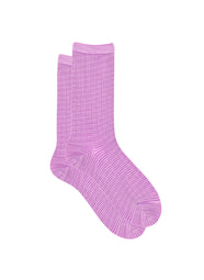 Spacey Purple Ribbed Socks