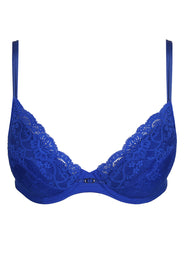 Melipha Blue Print Push-up Bra Removable Pads