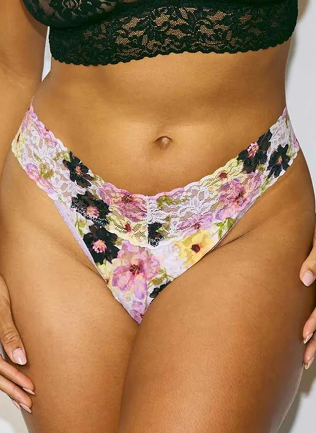 Signature Lace Pressed Printed Original Rise Thong