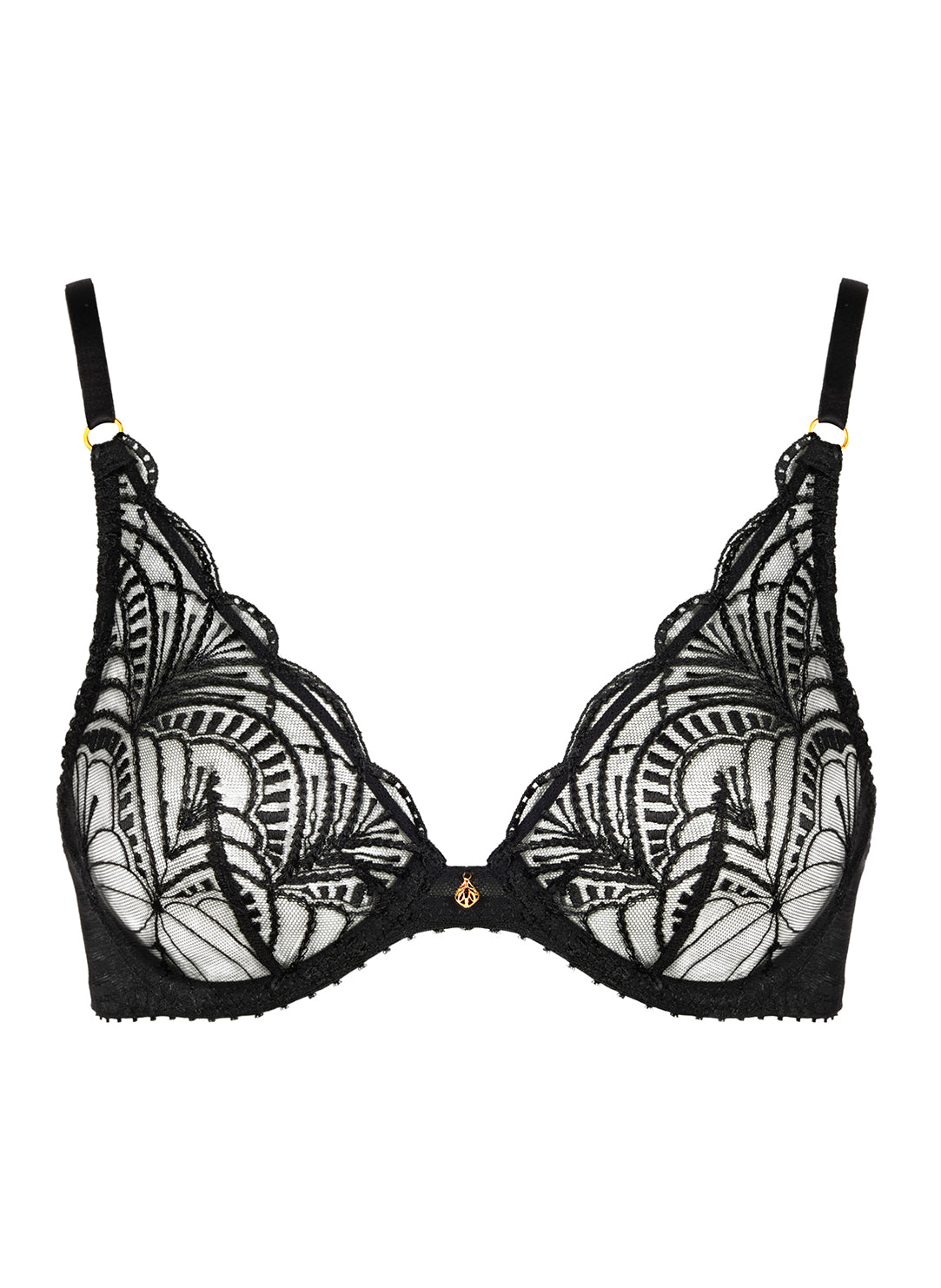 Vibes Black Triangle Plunge Bra