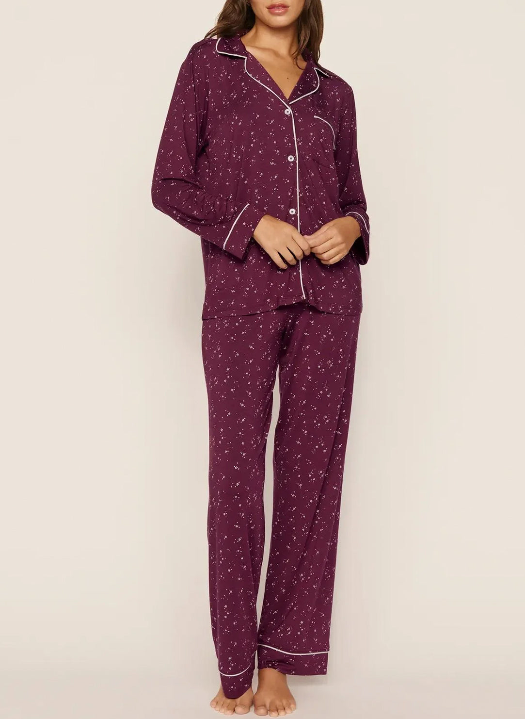 Gisele Printed Starlight Wildberry Pajama Set