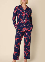 Roses Navy Long Sleeve Pajama Set