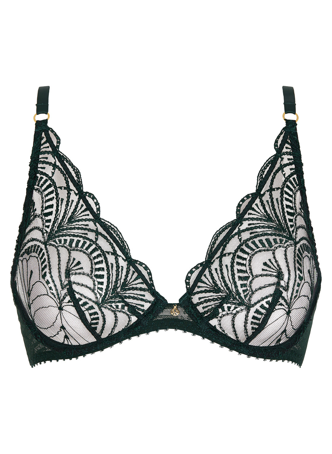 Vibes Mysterious Green Triangle Plunge Bra