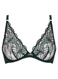 Vibes Mysterious Green Triangle Plunge Bra