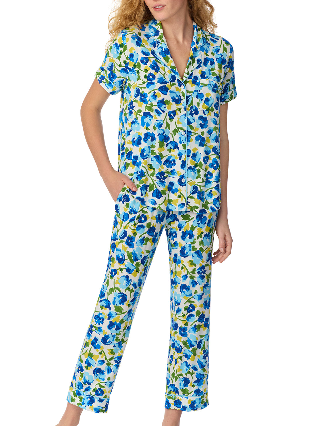 Blooming Garden White Cropped PJ Set