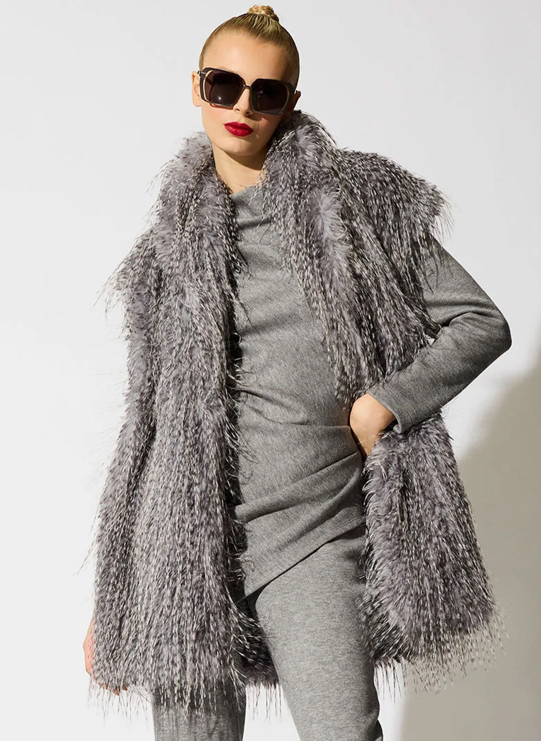 Ostrich Plume Grey Vest