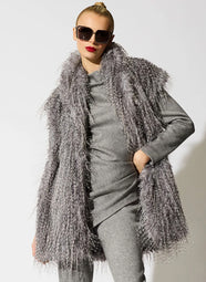 Ostrich Plume Grey Vest