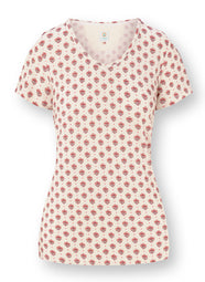 Jaipur Flower White Pink Toy Short Sleeve Top
