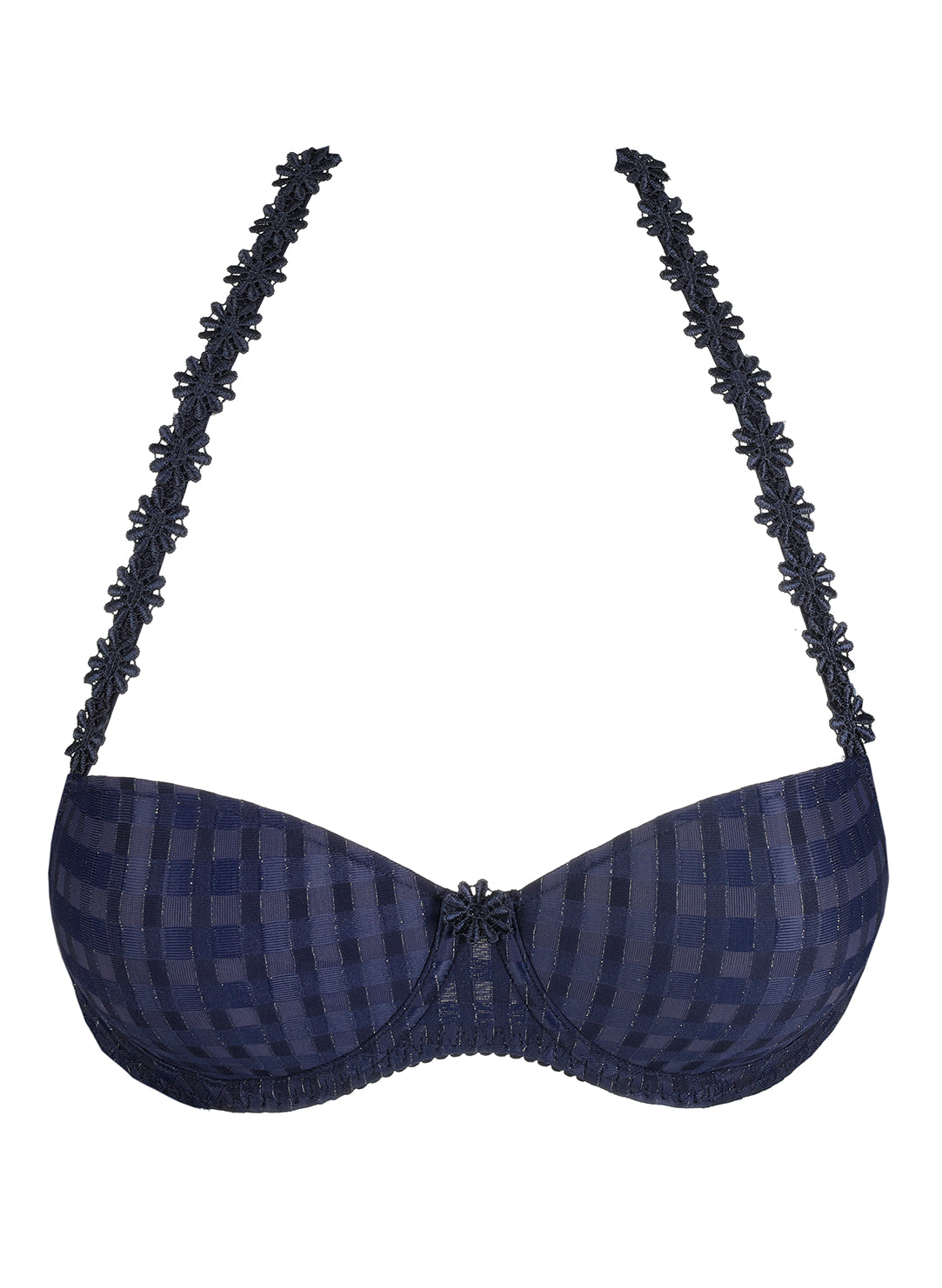 Avero Velvet Blue Padded Balcony Bra