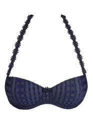 Avero Velvet Blue Padded Balcony Bra