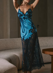 Desiree Satin Ocean/Nuit Gown